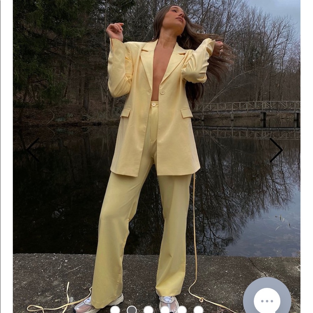 Weworewhat yellow crepe trouser